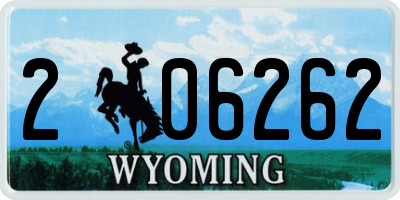 WY license plate 206262