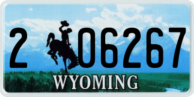 WY license plate 206267