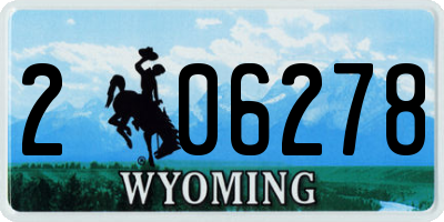 WY license plate 206278