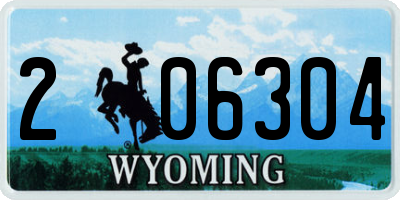 WY license plate 206304