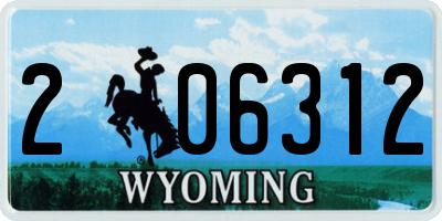 WY license plate 206312