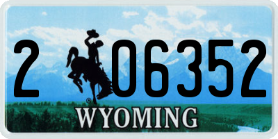 WY license plate 206352