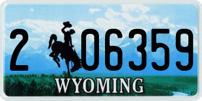 WY license plate 206359