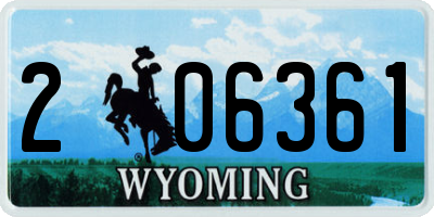 WY license plate 206361