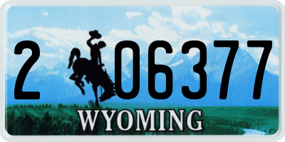 WY license plate 206377