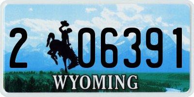 WY license plate 206391