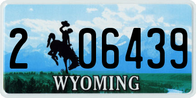 WY license plate 206439
