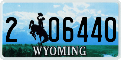 WY license plate 206440