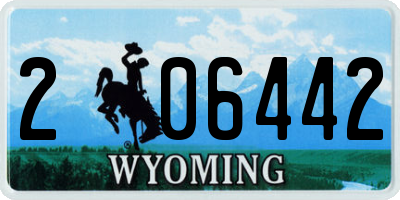 WY license plate 206442