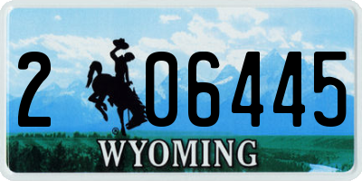 WY license plate 206445