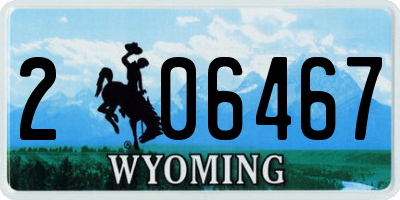 WY license plate 206467