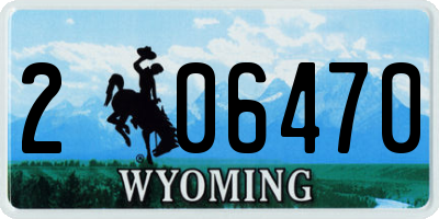 WY license plate 206470