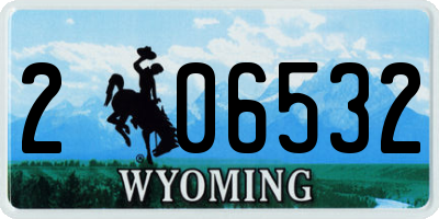 WY license plate 206532