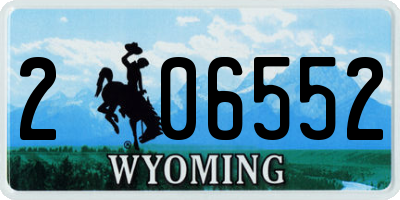 WY license plate 206552