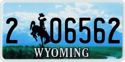 WY license plate 206562