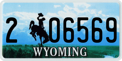 WY license plate 206569