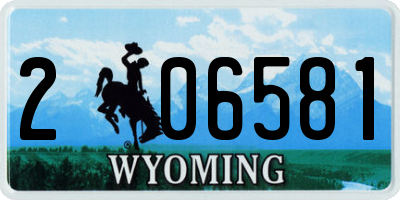 WY license plate 206581
