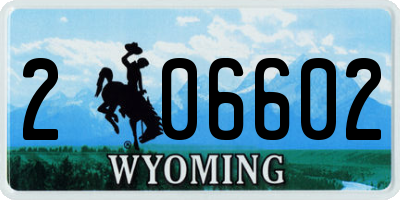 WY license plate 206602