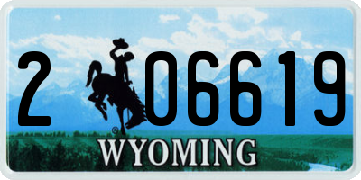 WY license plate 206619