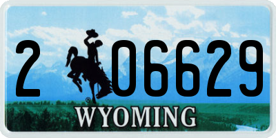 WY license plate 206629