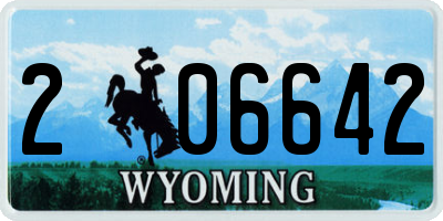 WY license plate 206642