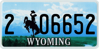 WY license plate 206652
