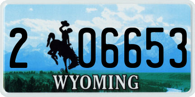 WY license plate 206653