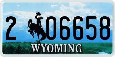 WY license plate 206658