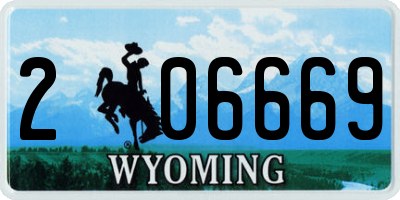 WY license plate 206669