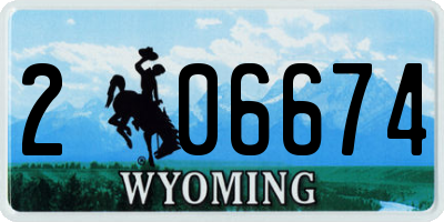 WY license plate 206674