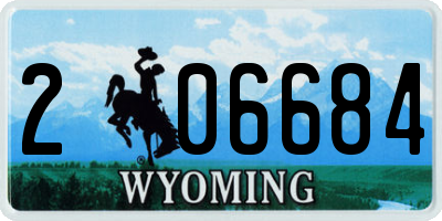 WY license plate 206684