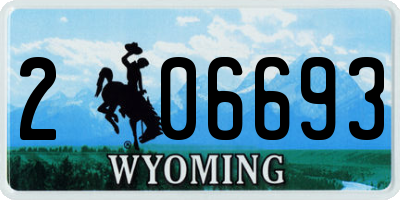 WY license plate 206693