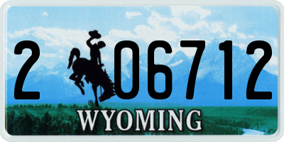 WY license plate 206712