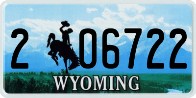 WY license plate 206722