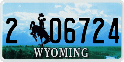 WY license plate 206724