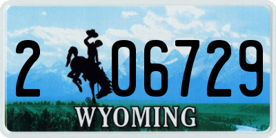 WY license plate 206729