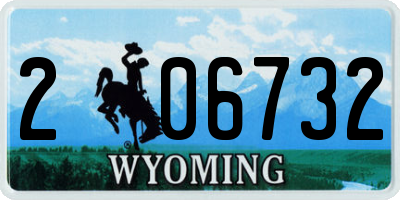WY license plate 206732