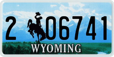 WY license plate 206741