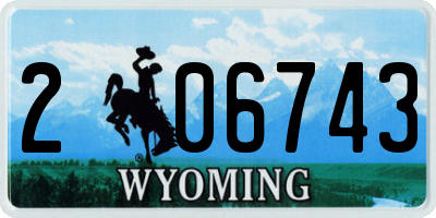 WY license plate 206743