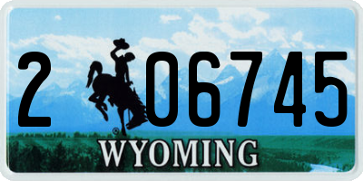 WY license plate 206745
