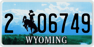 WY license plate 206749