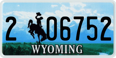 WY license plate 206752