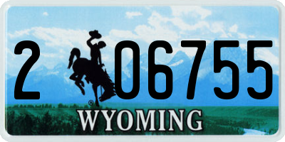 WY license plate 206755