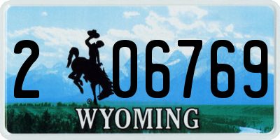 WY license plate 206769