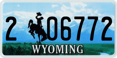 WY license plate 206772