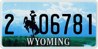 WY license plate 206781