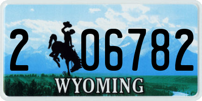 WY license plate 206782
