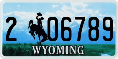 WY license plate 206789
