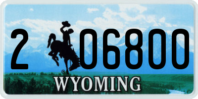 WY license plate 206800