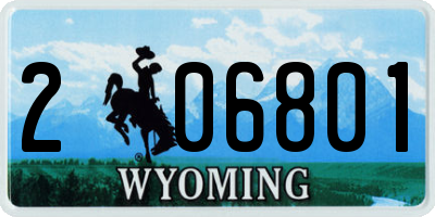 WY license plate 206801